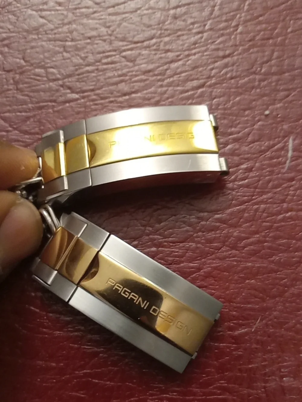 Pagani Design Two-Tone Gold & Silver Men’s Watch Bracelet Clasp